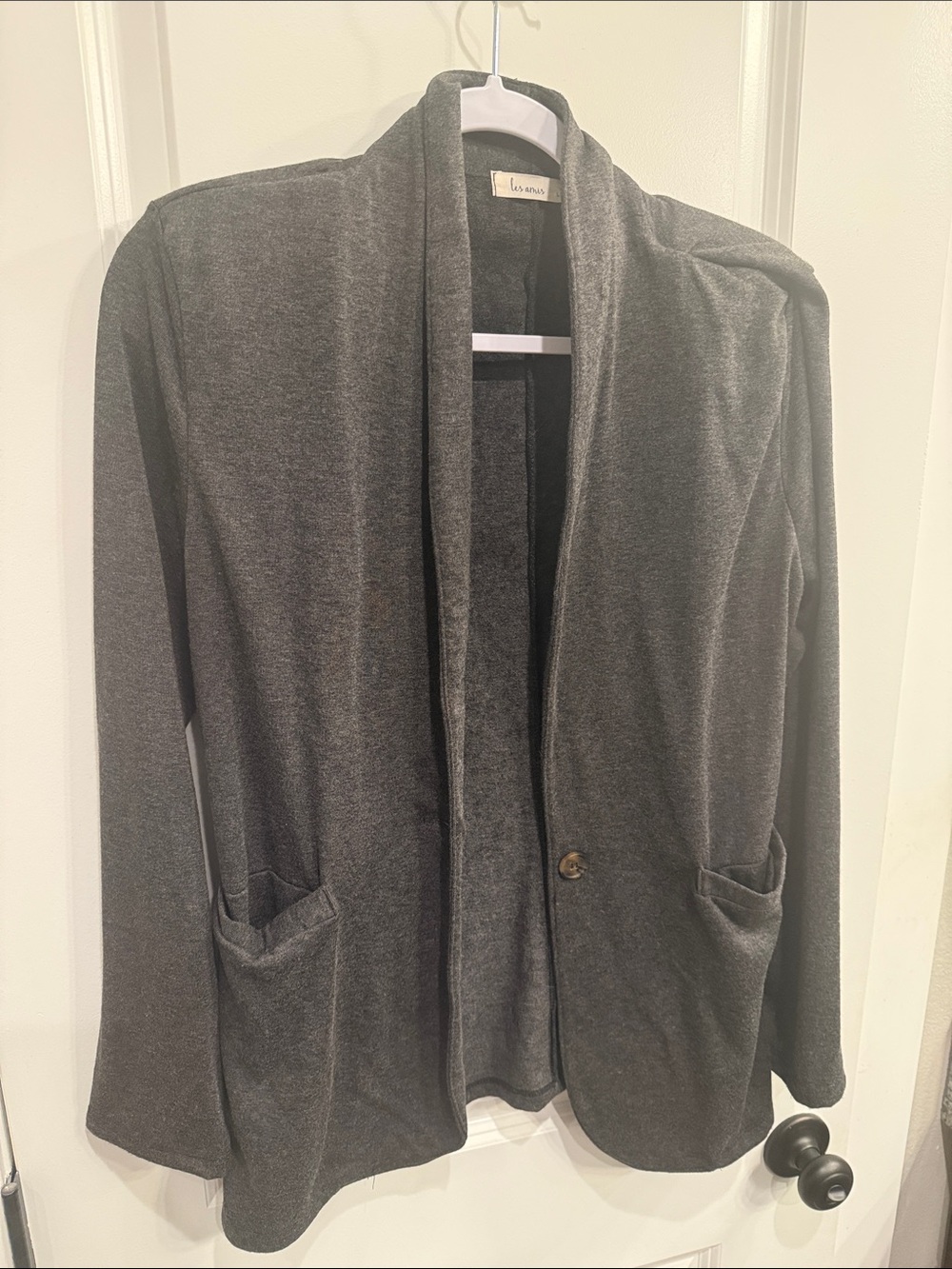 Women's Gray Open-Front Blazer Jacket